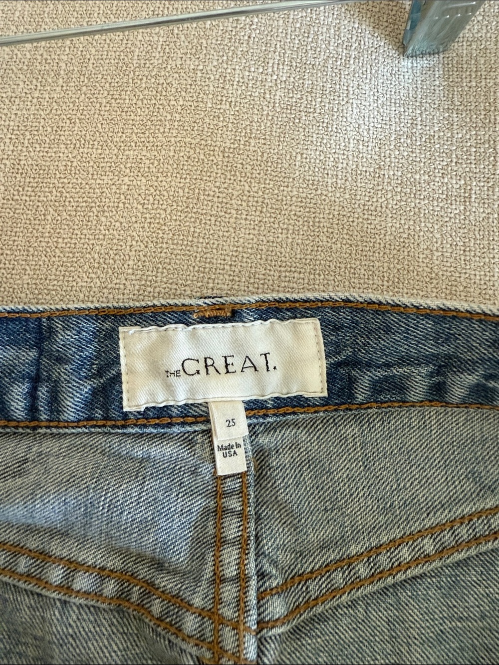 THE GREAT. Light Blue Straight Denim Skirt - Picture 5 of 6